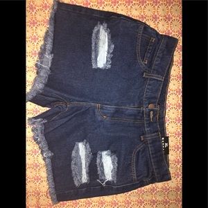 NEW Dark Denim Shorts with Rips size XL